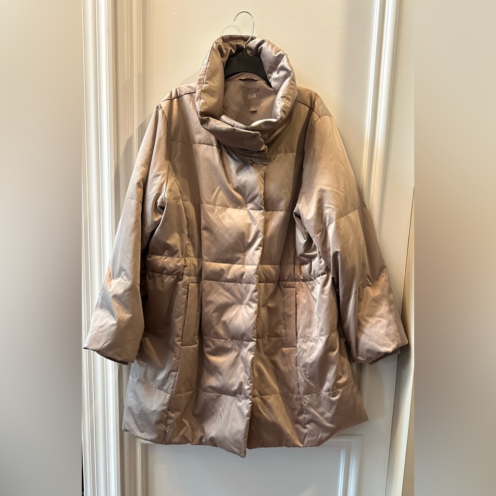 EUC J. Jill Taupe Puffer Jacket Women’s Petite Large